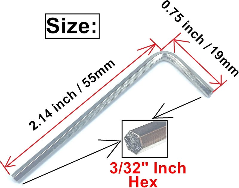 ZDingTech 10pcs 3/32 Allen Wrench sets,3/32" Hex Key Wrench set,allen key Door Key L Shaped hex wrench set with Long Arm. - Image 3